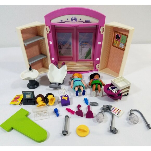 Playmobil City Life Beauty Salon Take Along 70109 Building Set Retired Complete - Picture 1 of 16